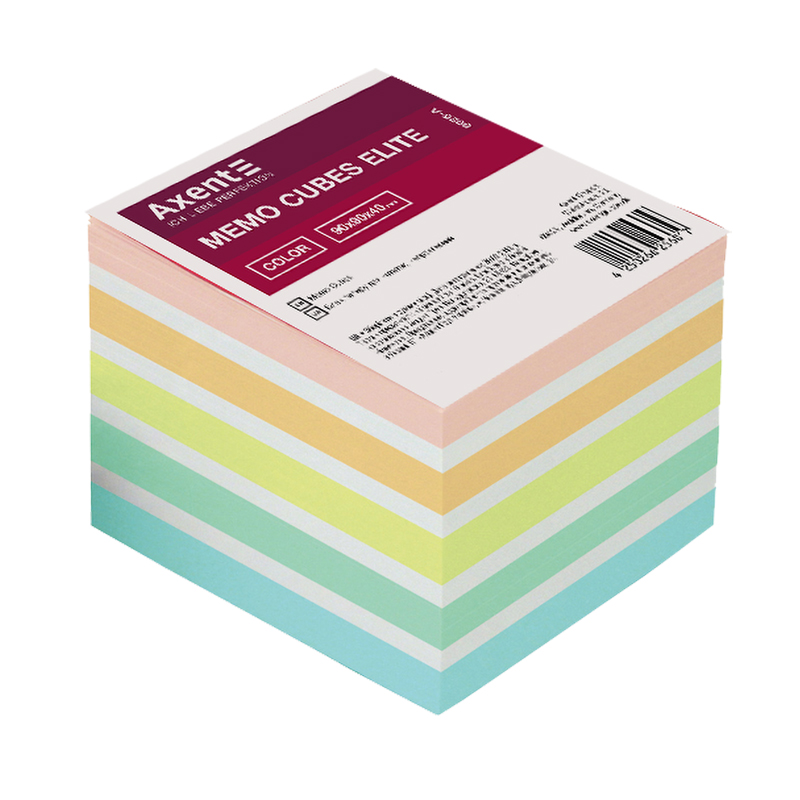 Папір для нотаток Axent Elite “Color” 8027-A 90х90х40 мм, проклеєний